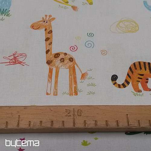 Tela de algodón JUNGLE DOODLE