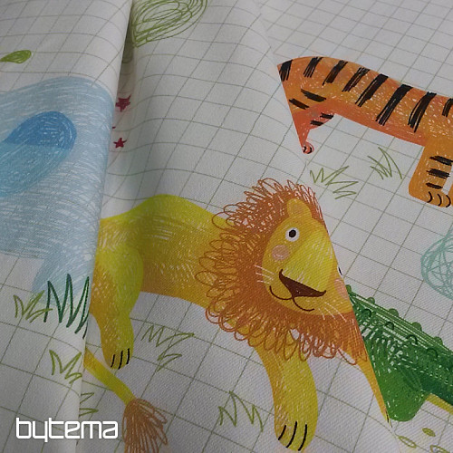 Tela decorativa infantil dibujos animados ZOO