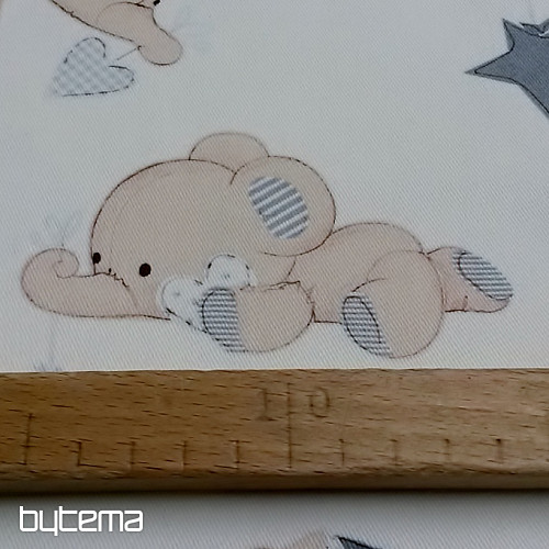 Tela decorativa infantil SLONI crema