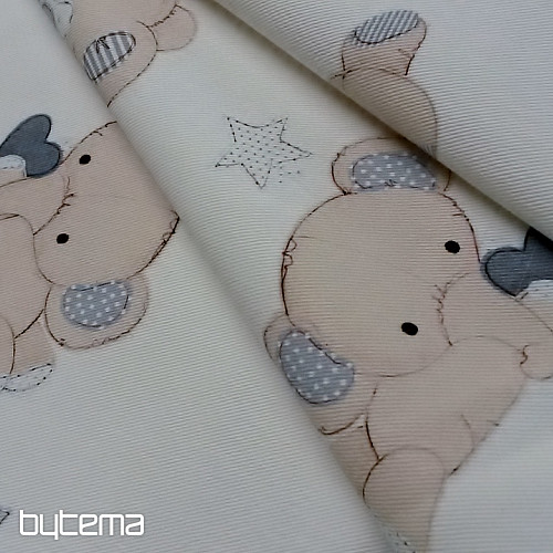 Tela decorativa infantil SLONI crema