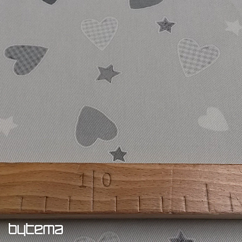 Tela decorativa infantil CORAZÓN gris