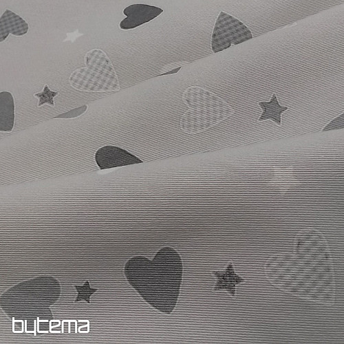 Tela decorativa infantil CORAZÓN gris