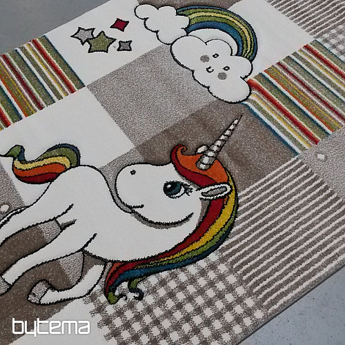 Alfombra infantil Unicornio beige