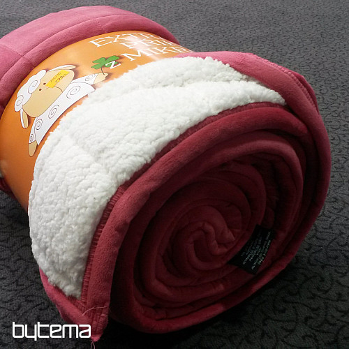 Manta microfibra EXTRA suave OVEJA cosido rosa viejo