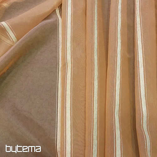 Cortina - organza con chenilla ocre