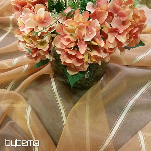 Cortina - organza con chenilla ocre