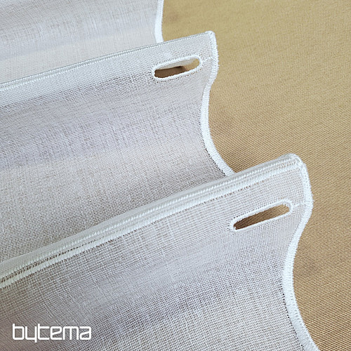 Cortina bordada moderna V52 blanco crema