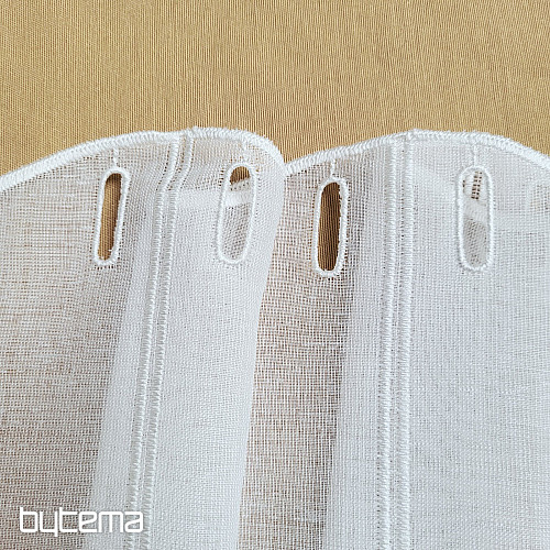 Cortina bordada moderna V52 blanco crema