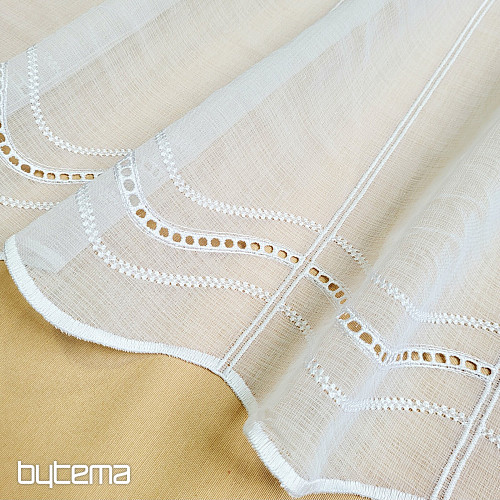 Cortina bordada moderna V52 blanco