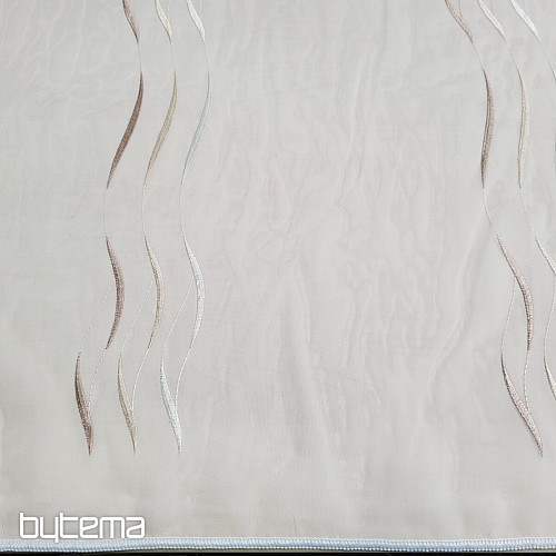 Cortina de gasa con bordado beige Gerster 195/0200
