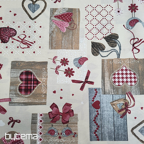 Tela decorativa TM PATCHWORK burdeos