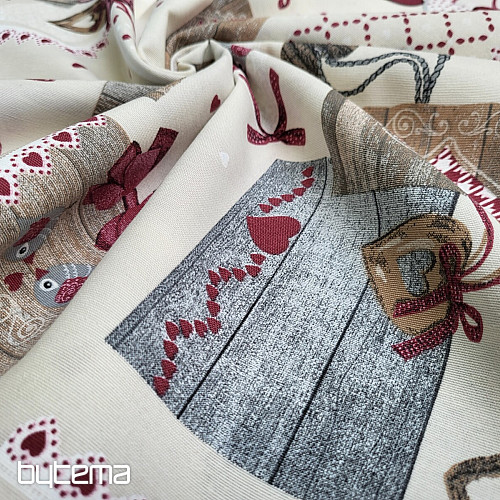 Tela decorativa TM PATCHWORK burdeos