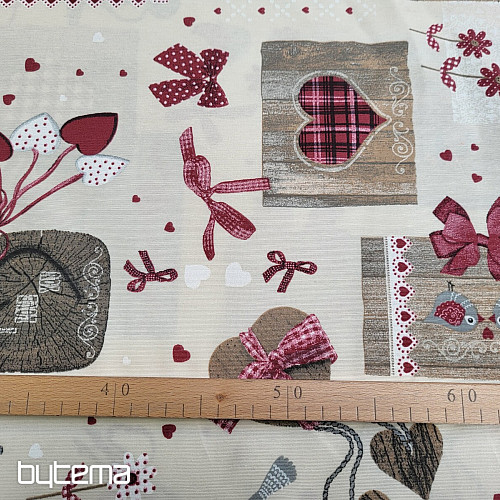 Tela decorativa TM PATCHWORK burdeos