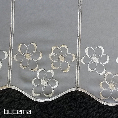 Cortina de vitral bordada V2914 blanco