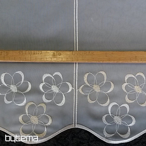 Cortina de vitral bordada V2914 blanco