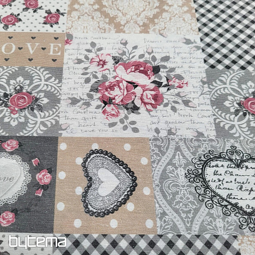 Tela decorativa LIA patchwork gris