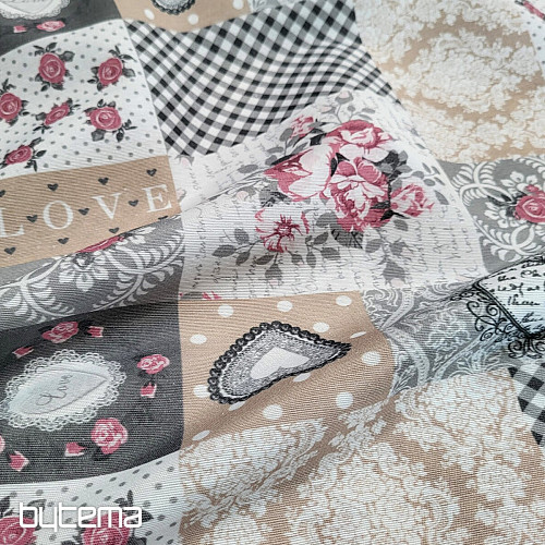 Tela decorativa LIA patchwork gris