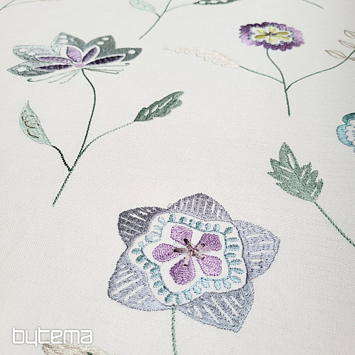 Tela decorativa bordada con flores RICHMOND violeta