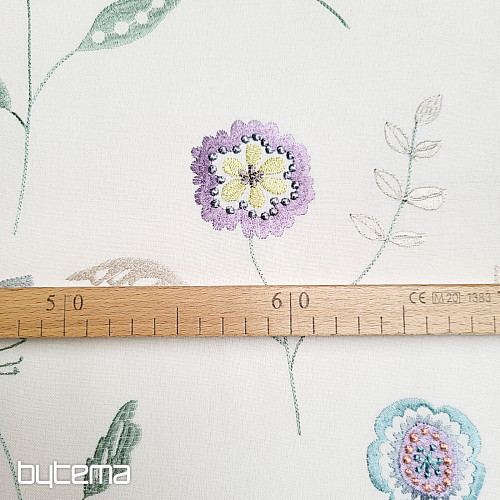 Tela decorativa bordada con flores RICHMOND violeta