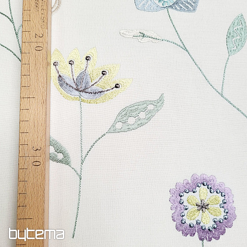 Tela decorativa bordada con flores RICHMOND violeta