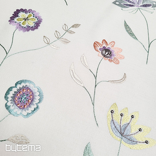 Tela decorativa bordada con flores RICHMOND violeta