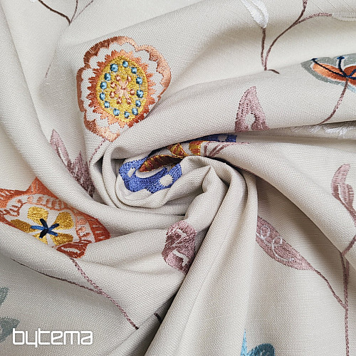 Tela decorativa bordada flores RICHMOND multi
