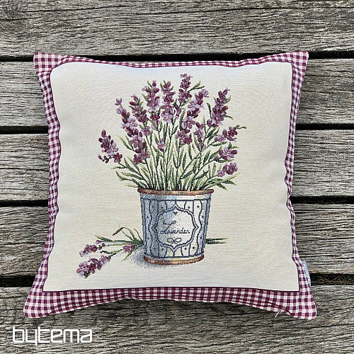 Funda de cojín tapiz FLORES DE PROVENZA LAVANDA