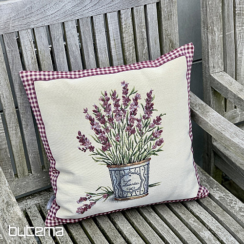 Funda de cojín tapiz FLORES DE PROVENZA LAVANDA
