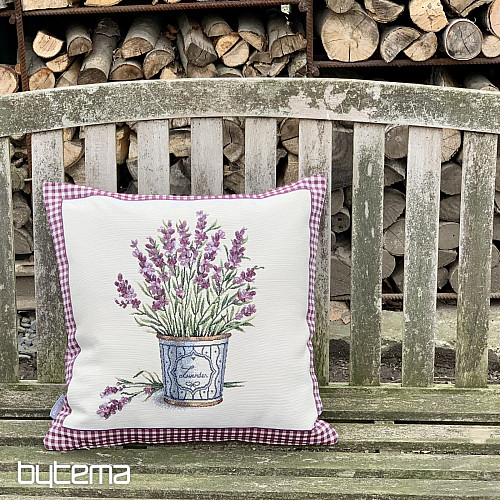 Funda de cojín tapiz FLORES DE PROVENZA LAVANDA