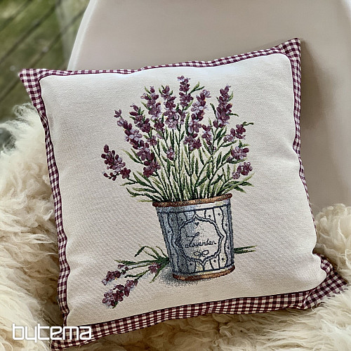 Funda de cojín tapiz FLORES DE PROVENZA LAVANDA