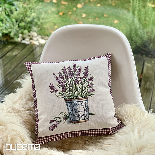 Funda de cojín tapiz FLORES DE PROVENZA LAVANDA