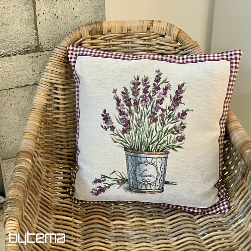 Funda de cojín tapiz FLORES DE PROVENZA LAVANDA