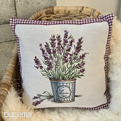 Funda de cojín tapiz FLORES DE PROVENZA LAVANDA