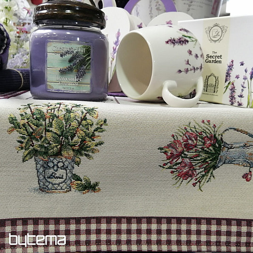 Funda de cojín tapiz FLORES DE PROVENZA ALBAHACA