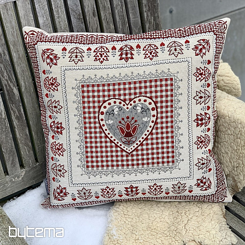 Funda de cojín tapiz ENCAJE CORAZÓN