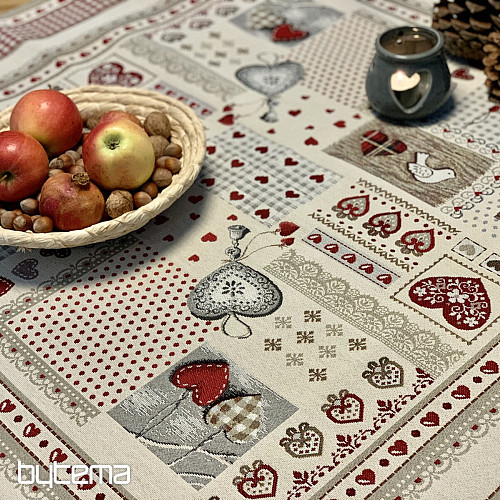 Mantel y pañuelo tapiz CORAZÓN DE LA NATURALEZA