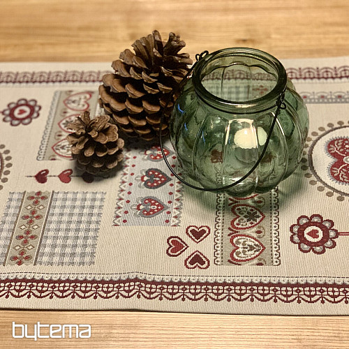 Mantel y pañuelo tapiz CORAZÓN ENCAJE