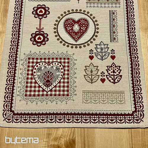 Mantel y pañuelo tapiz CORAZÓN ENCAJE