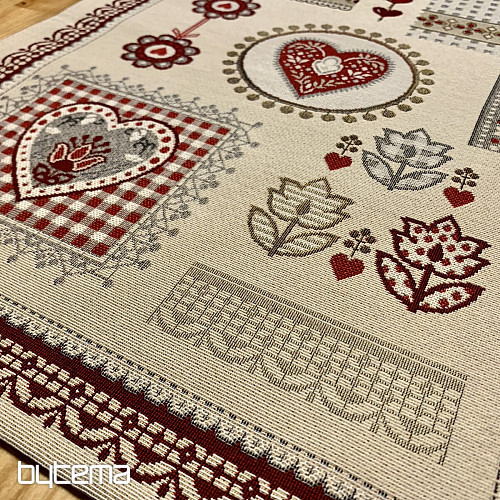 Mantel y pañuelo tapiz CORAZÓN ENCAJE
