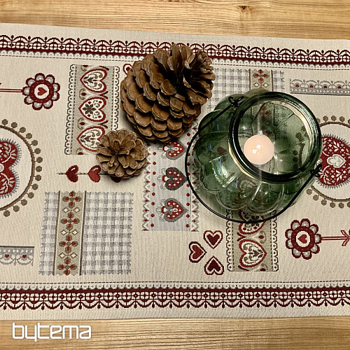 Mantel y pañuelo tapiz CORAZÓN ENCAJE