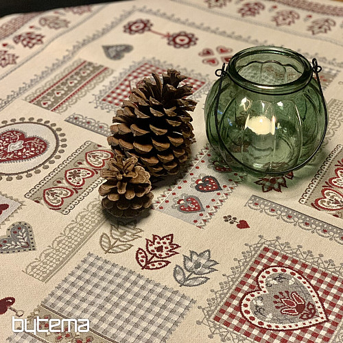 Mantel y pañuelo tapiz CORAZÓN ENCAJE