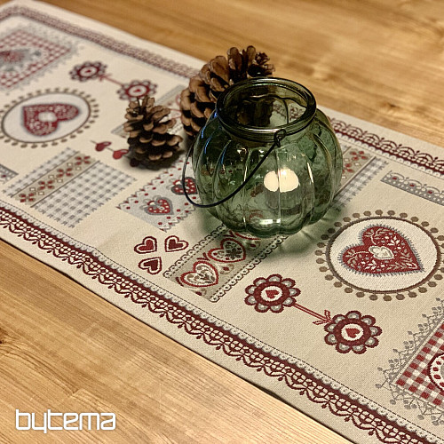 Mantel y pañuelo tapiz CORAZÓN ENCAJE