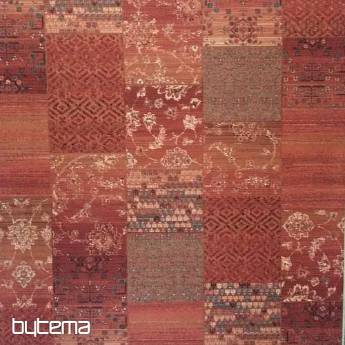 Alfombras de lana de lujo ROYAL PATCHWORK rojo