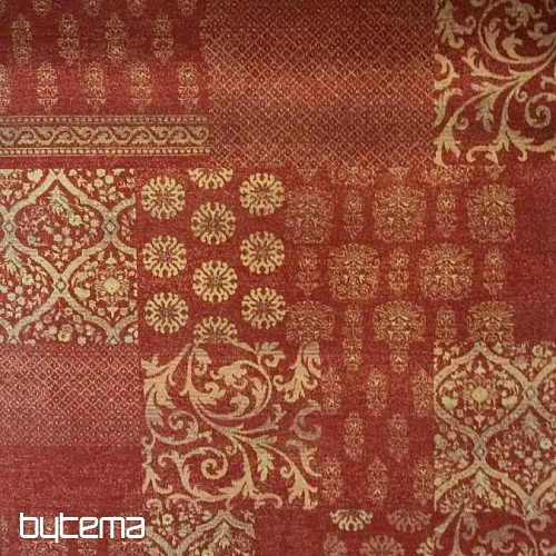 Alfombra de lana de lujo DJOBIE PATCH rojo