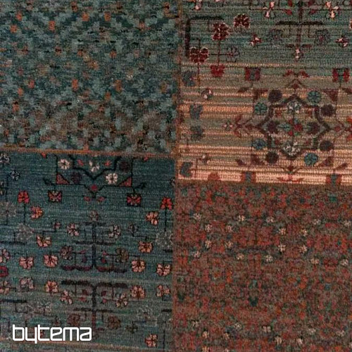 Alfombras de lana de lujo ROYAL PATCHWORK verde