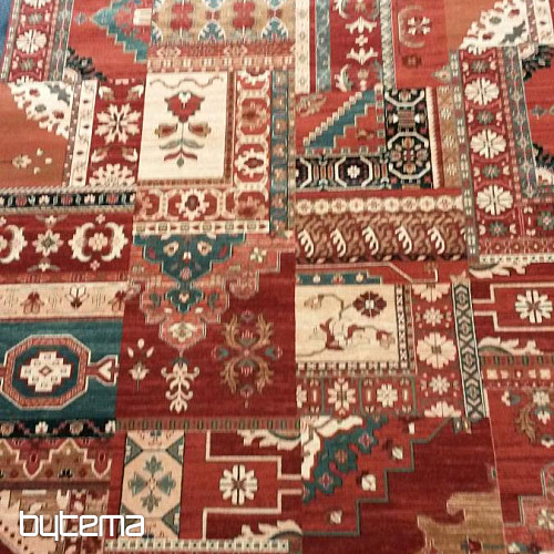 Alfombras de lana de lujo ROYAL PATCHWORK multicolor rojo