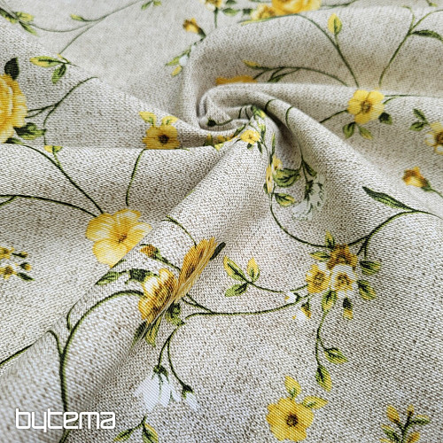 Tela decorativa Flores RAME amarillo