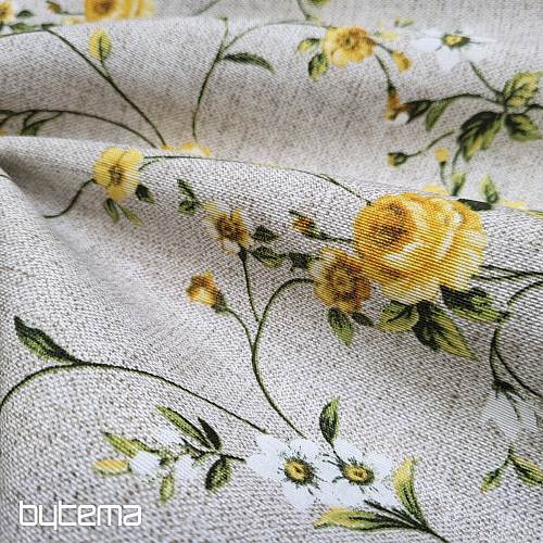 Tela decorativa Flores RAME amarillo