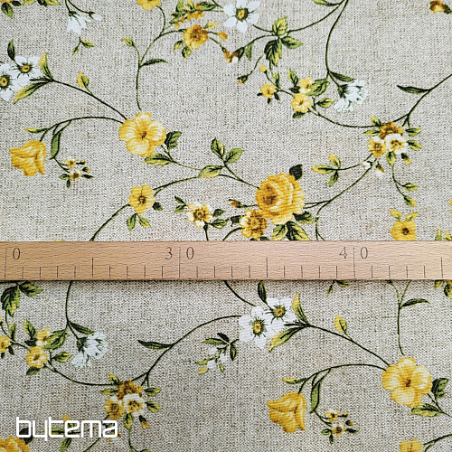 Tela decorativa Flores RAME amarillo