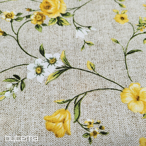Tela decorativa Flores RAME amarillo